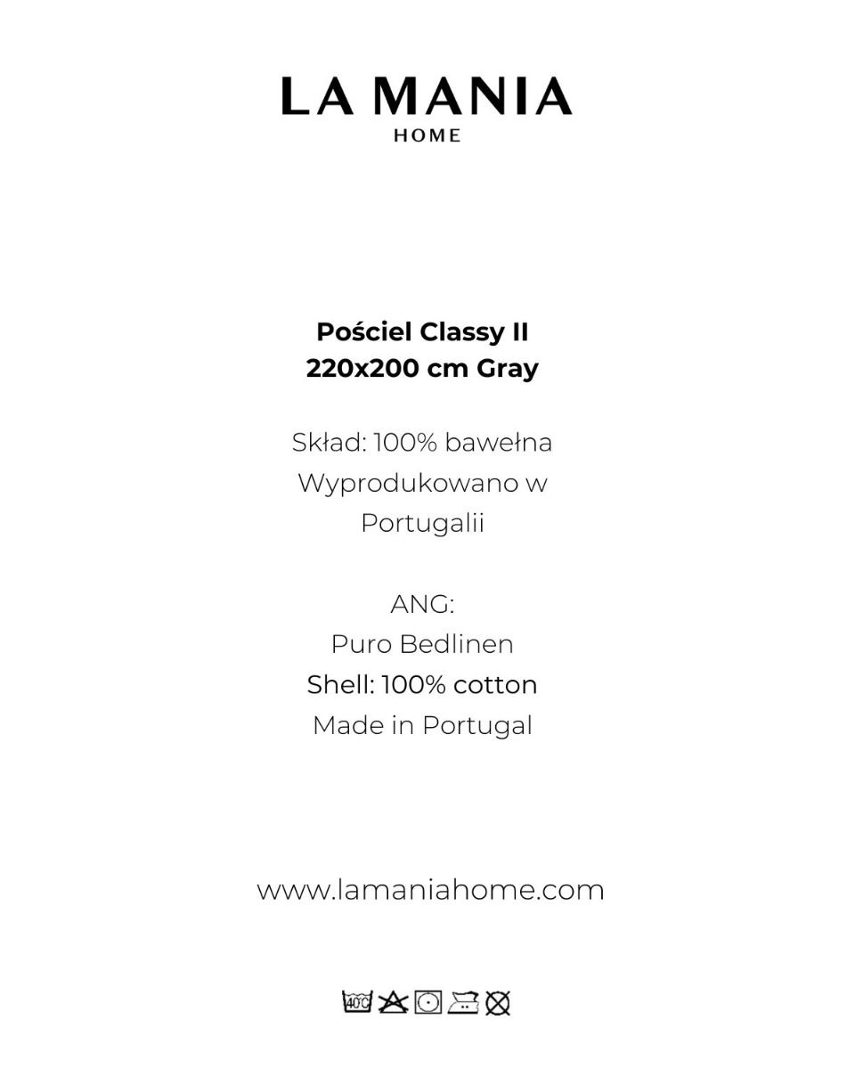Pościel Classy II 220X200 Grey