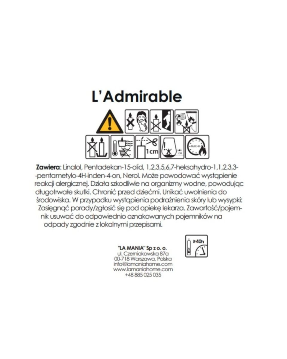 Świeca L'admirable Noir L