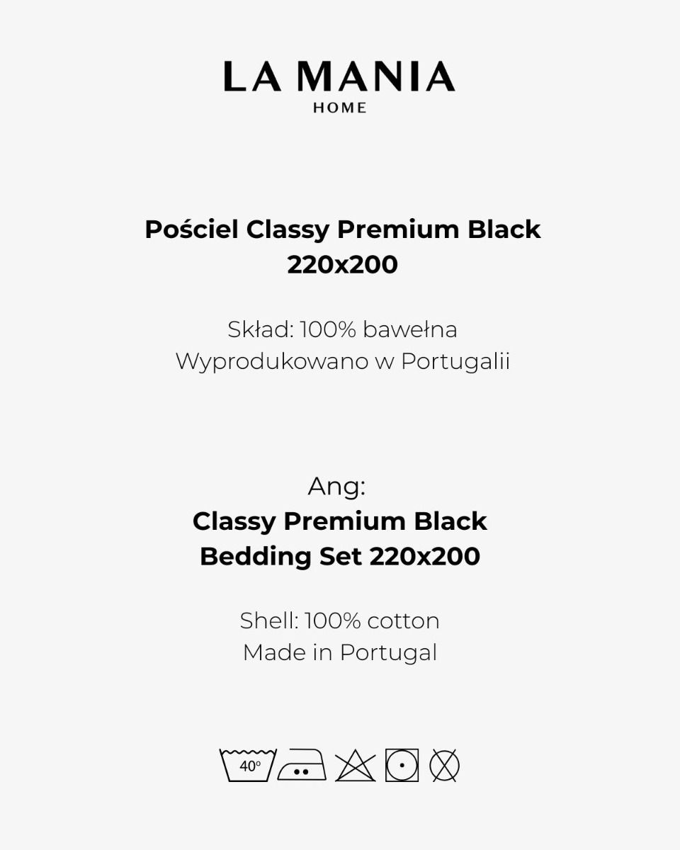 Pościel Classy Premium Black 220x200