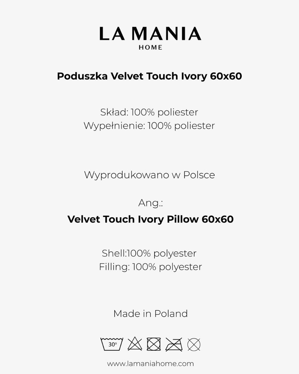 Poduszka Velvet Touch Ivory