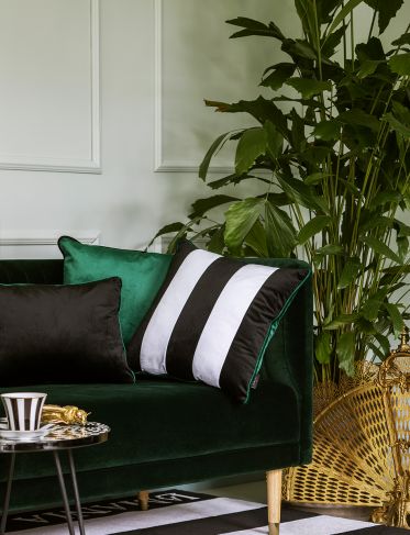 Poduszka dekoracyjna Stripes Emerald 45 x 45 cm